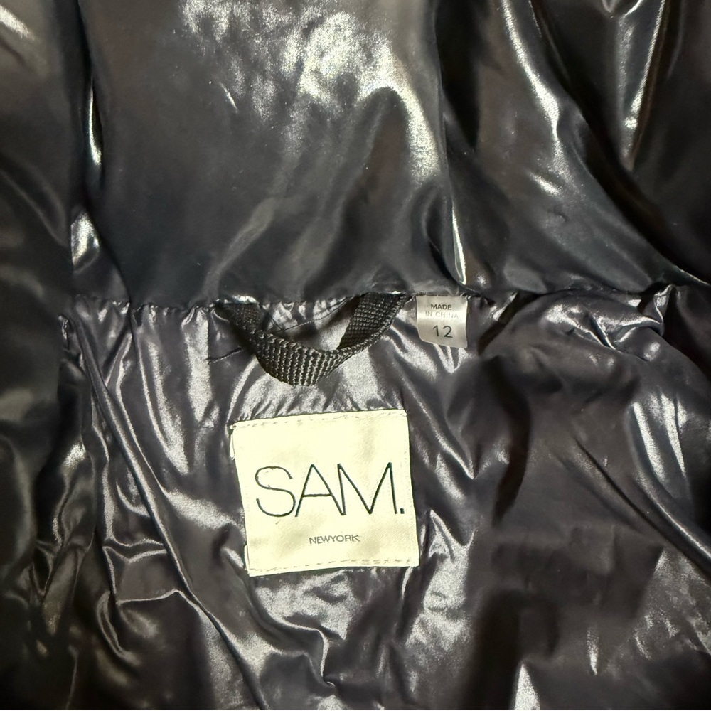 SAM. Kids Black Shiny Freestyle Down Puffer Jacket -Size 12Y - Picture 6 of 11